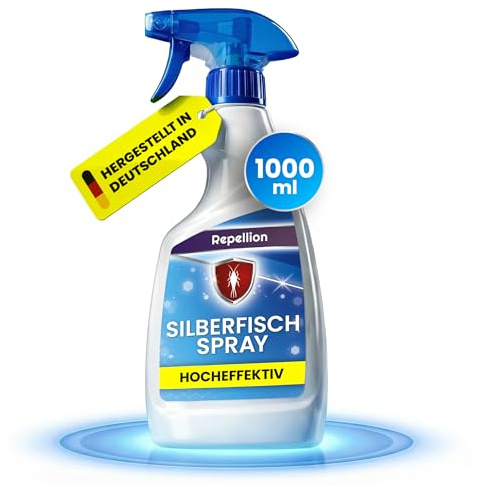Repellion ® SILBERFISCH SPRAY (1000ml) – Hocheffektive Sofort-Abwehr von Silberfischen und Silberfischchen – Wirksames Mittel gegen Silberfische im Bad, Keller & Haus