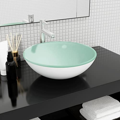 Lumanois Lavandino in Vetro Temperato 42x14 cm Bianco, Articoli di ferramenta,Prodotti Idraulici,Articoli Idraulici,Lavandini,Lavandini Bagno, 6.76kg-345251