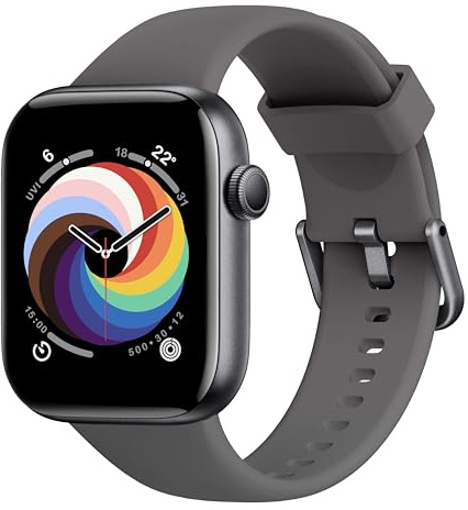 Smartwatch Uomo Donna, 1.85 Orologio Smartwatch con Effettua/Risposta Chiamate, 113 Sportive Smart Watch con Contapassi/SpO2/Sonno/Cardiofrequenzimetro, Impermeabil IP68 per iOS Android, Anthracite