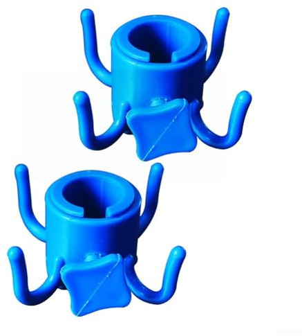 Posheliox Adjustable Umbrella Hanger, 4-Prong Beach Pole Hook Set, Plastic Hanging Hooks for Towels Hats Bags, Keep Items Off Sand at Beach Camping Patio, 2 Pack