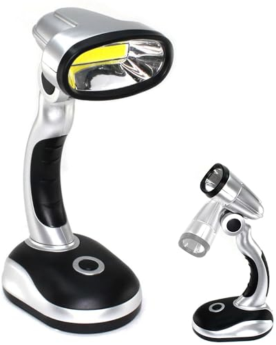 Fishtec Extrem starke Lampe 120 Lumen - COB Technologie - Kabellos - 180° schwenkbar - Stellbar oder Handleuchte - Multifunktional : Büro, Heimwerken, Camping, Keller