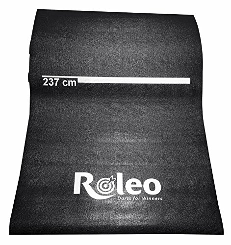 Roleo Dartmatte Teppich rutschfest schwarz mit Abstandsmarkierung