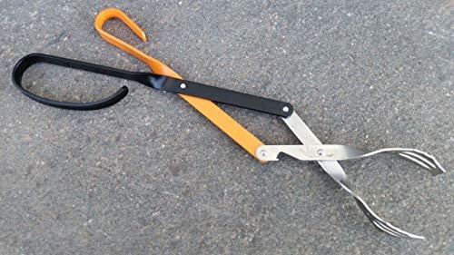Grillzange V-Tong 51 cm orange-schwarz BBQ Zange orange black (mit Griff aus Nußholz, ohne Fleischdorn)