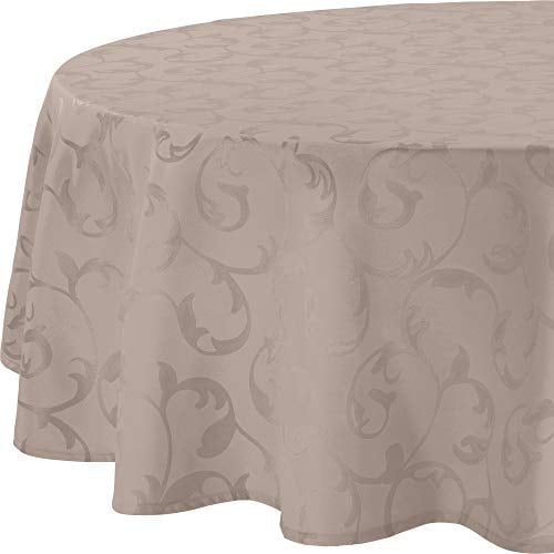 Erwin Müller Tischdecke Greven abwaschbar Cappuccino Größe rund: 160 cm Ø