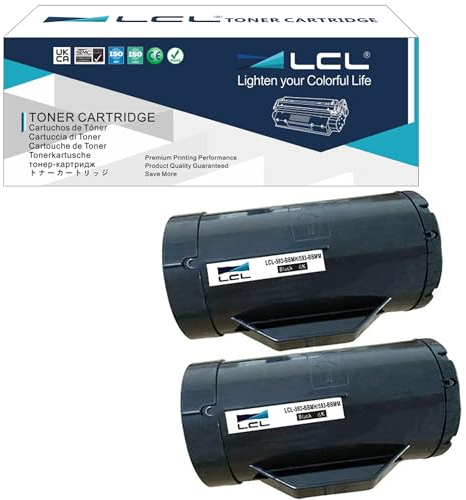 LCL Kompatibel Tonerkartusche H815dw S2815dn S2810dn 593-BBMH 593-BBMF 47GMH KNRMF 593-BBMM (2Schwarz) Ersatz für Dell H815dw S2810dn S2815dn