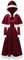 Lazzboy Frohe Weihnachten Samt Langarm O-neck Festival Kleid Und Kapuzenumhang Weihnachtsmann Kostüm Cosplay Für Erwachsene(Wein,L)