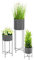 3PC Tall Contemporary Indoor & Outdoor Flower Plant Pot Holders & Hairpin Stands - SLATE GREY