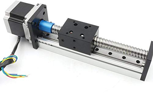 RATTMMOTOR Linearführung,200mm Verfahrweg Länge Linear Schienenführung CNC Linearantrieb Tisch Lineartischantrieb CBX1605 Kugelumlaufspindel mit NEMA23 Schrittmotor
