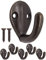 Fuxxer® 5x Massive Metall-Haken, Garderoben-Haken, Handtuch-Haken, Antikes Bronze Design