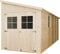 Holz Gartenschuppen (mit Seitenwand) - Abstellkammer mit Fenstern - H244x216x514 cm/10,2 m2 Naturholz-Shiplap-Schuppen - Gartenwerkstatt - Fahrrad- Geräteschuppen TIMBELA M341A
