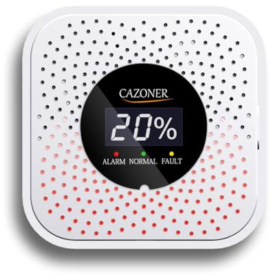 CAZONER Gas Detector,10-Year Lifespan, Natural, Methane, Propane, & Explosive Gas Alarm for RV and Home, Digital LCD Display