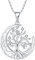 JO WISDOM Collana Albero della Vita Argento 925 Donna,Ciondolo con Catena Luna Zirconia cubica 3A