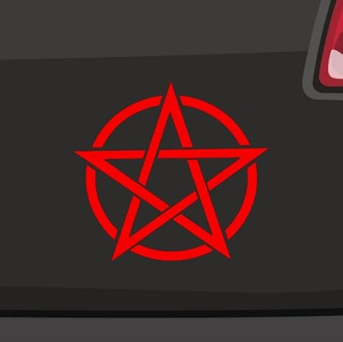 Stickerfreaks Pentagramm Aufkleber - 6 Größen, 21 Farben - Beast Evil Schwarze Magie Hexe Dämon - Rot, 6,5x6cm, Made in Germany, ORACAL, UV-beständig, Selbstklebend