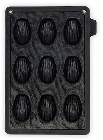 CÉCOA • Moule en Silicone et Fibre de Verre • Moule à Madeleine • Résultat Croustillant et Fondant • Collection Black Basique • 20% de Temps de Cuisson Gagné