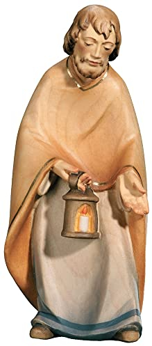 JS Garten Deko Krippenfigur Leonardo Kollektion Heiliger Josef H 8 cm Heiligenfigur Holzfigur Statue aus Ahornholz von Dolfi