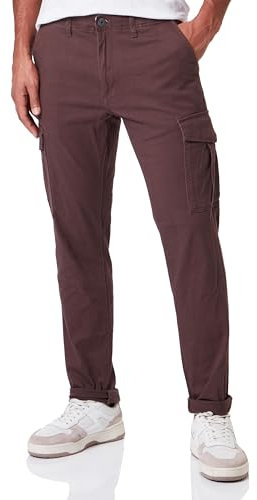 JACK & JONES Mens Slim Fit Cargo Trouser Utility Pockets Ankle Height Trousers for Men UK, Seal Brown Colour, Size- 30W / 34L