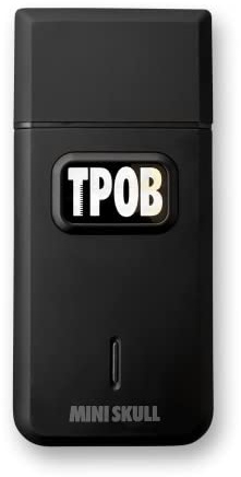 TPOB Einfacher Mini-Rasierer, Totenkopf-Design, passt in Ihre Tasche mit geladenem Turbo-Motor, perfekt für den professionellen und privaten Gebrauch (schwarz)