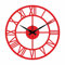 Aspira **Elegante Skelett-Metall-Wanduhr in Rot – 2mm Stärke – Geräuschloser Betrieb, 40 cm Durchmesser, Schlafzimmer geeignet**