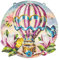 Ideen mit Herz Diamond-Painting-Fensterbild | doppelseitiger Druck | ca. 20 cm Ø | inkl. Diamond-Painting-Steine für Vorder- und Rückseite (Heißluftballon)