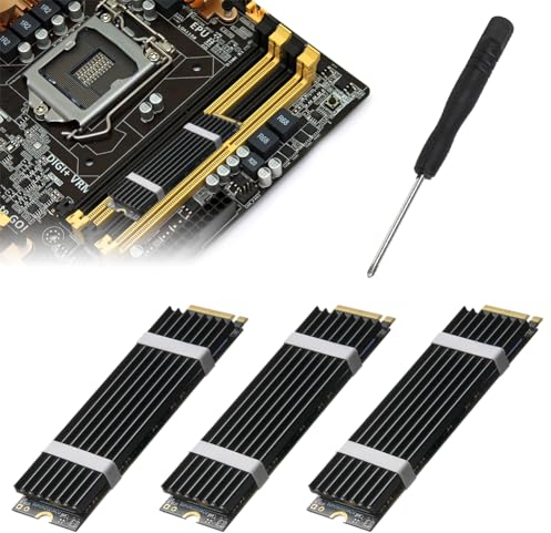 M.2 SSD Dissipatore,Dissipatore di Calore,M.2 NVME Heatsink,Kit Dissipatore Calore,Installazione PS5 e PC,Dissipatore di Calore in Alluminio,Raffreddatore ad Alte Prestazioni per M2 NVME SSD,3 set