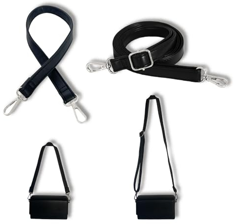 Zzcy Tracolla di Ricambio per Borsa 70-130cm Regolabile Tracolle in Pelle 60cm Sostituzione Tracolla in Pelle PU Nere(1 Regolabile 1 Lunghezza Fissa)