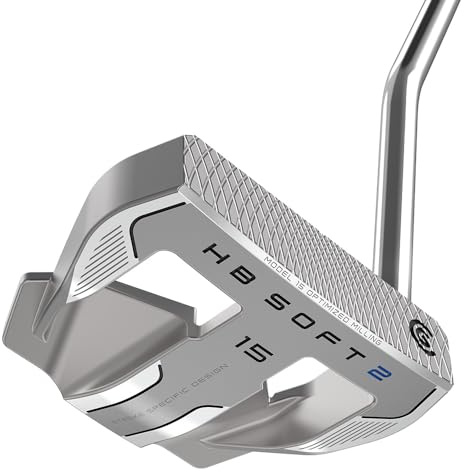Cleveland Golf HB Soft 2 Putter (Model 15), Silver, 35, Single Bend - Oversize Grip, Right Hand