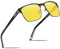 CARFIA Herren Nachtfahrbrille für Navigator Nachtsicht Autofahren Motorradfahren Hippie Nachtclubs Brille Rechteckige Rahmen