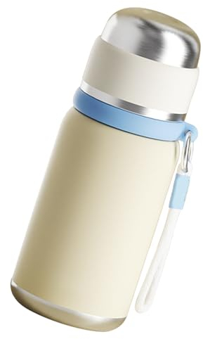 Taza Térmica de Acero Inoxidable de 500 Ml, Preservación del Calor, Cuerda Portátil, Diseño de Bebida Directa con Tapa de Tazón Pequeño, Compartimento para té de Flores