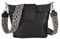 MIRROSI® Umhängetasche Damen, Echtleder, Made in Italy, BOHO Style30x24,50x9cm (BXHXT) viel Stauraum, Handtasche, Brusttasche, Crossbody Bag (1 Tasche & 2 Gurte) (Schwarz (Leopard))