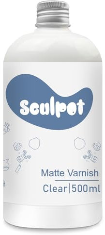 500ml Matte Varnish for Air Dry Clay, Clay Glaze Sealant for Pottery and Acrylic Paint, Colourless, Low Shine & Scratch Resistant (Matte)