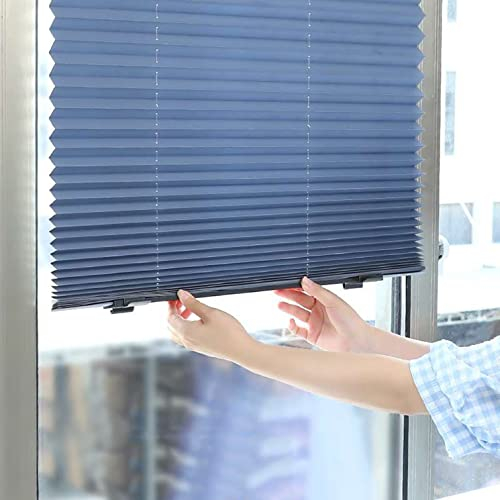 Saugnapf-Fensterrollo, Verdunkelungsrollo, einziehbarer Sonnenschutz, Plissee-Jalousien for Fenster, Sichtschutzvorhang, for Auto, Balkon, Büro, Badezimmer, Sonnenschutz, ohne Bohren (B46 x L115 cm (1