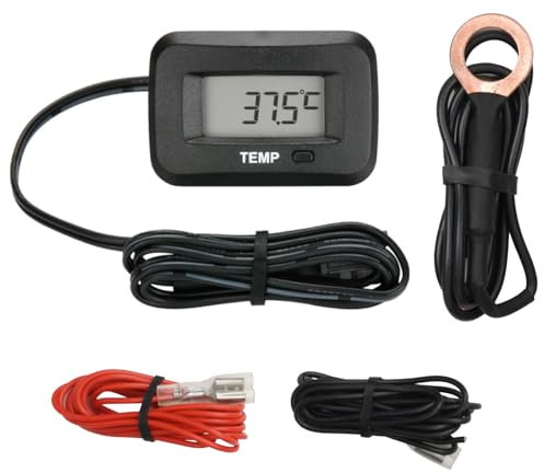 NInE-ROnG Digitales Motortemperaturmessgerät TEMP Messinstrument Hochtemperaturalarm Verwendung für Motor, Roller, Motorrad, Traktor, Außenbordmotor