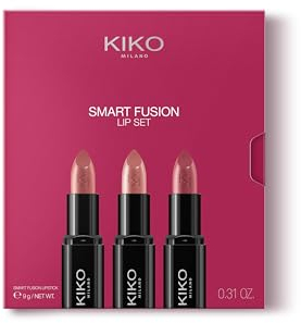 KIKO Milano Smart Fusion Lip Set 03, Lippen-Set Mit 3 Lippenstiften Mit Glänzendem Finish