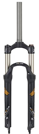 Forcella Anteriore per Mountain Bike, Corsa da 24 Pollici, Forcella pneumatica MTB da 100 mm, Blocco Manuale, Forcella Ammortizzata per Bici, Tubo Dritto 1-1/8, QR 9 mm.