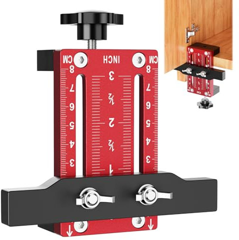 Cabinet Door Installation Positioner, Adjustable Cabinet Door Positioning Tool, Aluminum Alloy Cabinet Door Mount Locator Versatile Hardware Jig for Woodworking