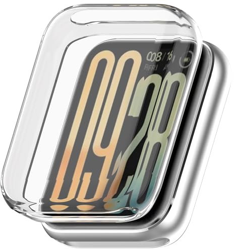 FTRONGRT Hülle Kompatibel mit Xiaomi Smart Band 9 Pro, Kratzfest, Galvanisierte All-Inclusive-Uhrenschutzhülle aus TPU Kompatibel mit Xiaomi Smart Band 9 Pro. Transparent