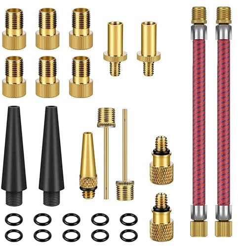 Comforty Fahrradventil Adapter Set,Autoventil Adapter und Französisches Ventil Adapter,Kompressor Ventiladapter,Luftpumpe Adapter