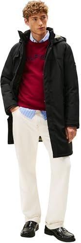 Tommy Hilfiger Men’s Tech Padded Parka with Hood, Black (Black), S