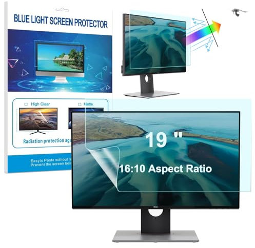 HaruYo 19 Inch Computer Monitor Protective Film, Anti-Blue Light Filter, Anti-Glare Matte Screen Protector for Monitor PC Screen Protector (19 Inch 16:10 410 x 256 mm)