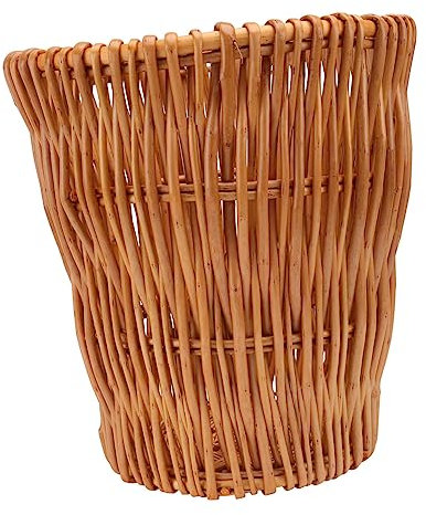 Alipis Rattan Trash Can Grey Wicker Storage Basket for Double Bin Recycling Waste