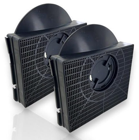DEKAROX Set di 2 filtri ai carboni attivi, 210 x 190 mm, tipo 303, per Whirlpool Bauknecht 484000008581 Wpro CHF303, 2 filtri a carbone per cappa aspirante