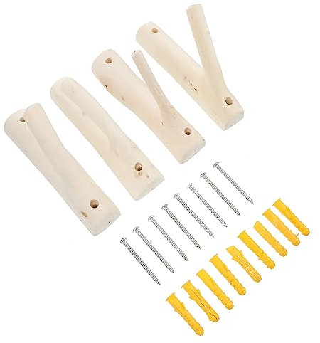 Alipis Lot De 4 Muraux En Bois Pour Branches D'arbre Porte-manteaux Porte-clés Pour Salle De Bain Cuisine Entrée Décoration Élégante