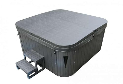Thermoabdeckung 210x160 cm – isolierende Whirlpool-Abdeckung San Marino in Anthrazitgrau | Energieeffizient & wetterfest | 8-10 cm starke Isolierung | Klappbar & abschließbar | Perfekter Schutz für Ou