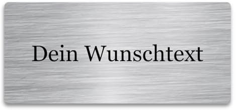 WIENS3D Klingelschild Edelstahl mit Gravur | Namensschild - Türschild - Gartenschild personalisiert für Briefkasten | Büroschild - Grabschild - Bankschild - Stallbox - Hundehütte | (100x45x2 mm)
