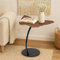 Todeco Table d'appoint Bout de canapé Papillon Design, Table Basse en Forme de C, Tabl e Mobile avec Cadre en Acier pour Salon Chambre Balcon, Marron et Noir