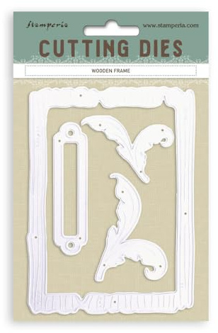 Stamperia - Cutting Dies for Scrapbooking, Albums, Card Making, Bullet Journalling and More, Create Decorations with Natural Elements, Perfect for Crafts and Gifting (A6) (Timeless, Wooden Frame)