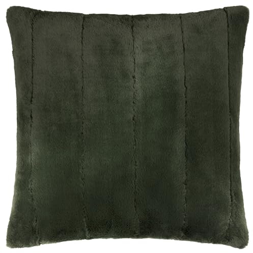 Paoletti Empress Cushion Cover – Soft Faux Fur Velvet Decorative Cushion Case with Concealed Zip for Elegant Home Styling (Pine - 55x55cm)