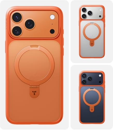 TORRAS Ostand Q1 for iPhone 17 Pro Max Case – Ring Stand, 12FT Drop Protection, Compatible with MagSafe for iPhone 17 Pro Max Cover – Orange