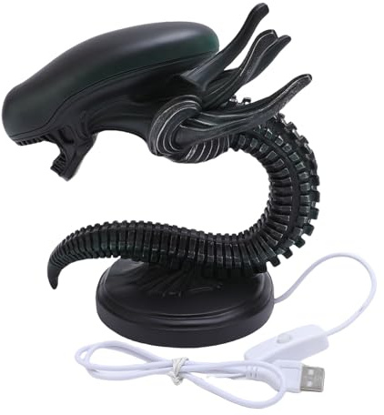 ZJchao Alien Night Light LED -Schreibtisch Lampe Harz Gruseliger Sci Fi Film Figur mit Sanftem Glühen für Heimschlafzimmerdekoration (Stil 2)
