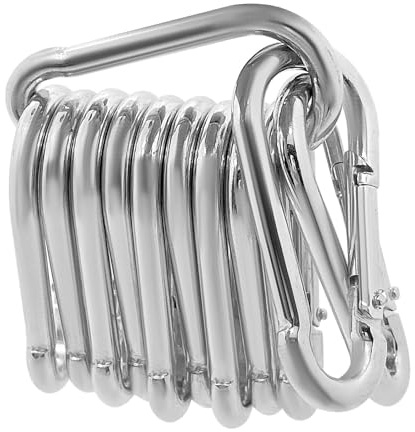 Skythrive 12 Pezzi Moschettone Antiruggine - Moschettone a Molla in Acciaio Zincato 60x6mm, Portante Sicuro 180kg, Ideale per Amache, Campeggio, Zaini, Guinzagli, Viaggi e Escursioni